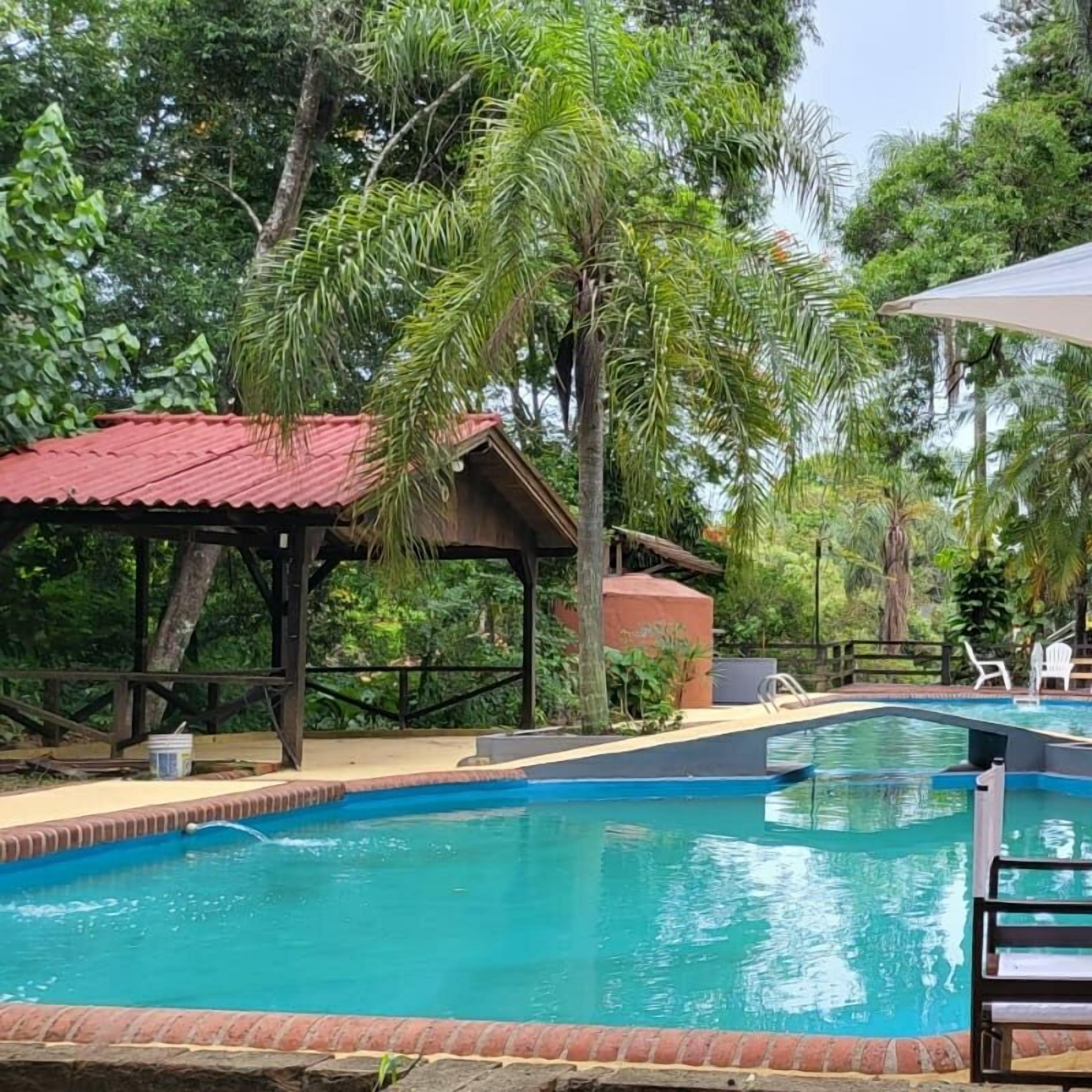 Seasonal outdoor pool, open 6:00 AM to 10:00 PM, pool umbrellas