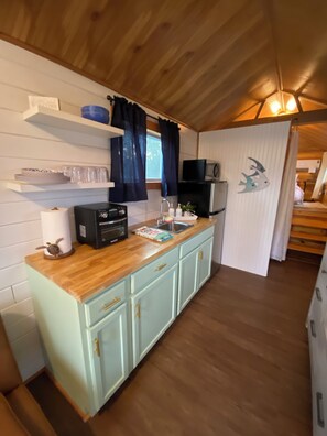 Fridge, microwave, coffee/tea maker, toaster - Tiny River Home Perfect Getaway (Decaturville)