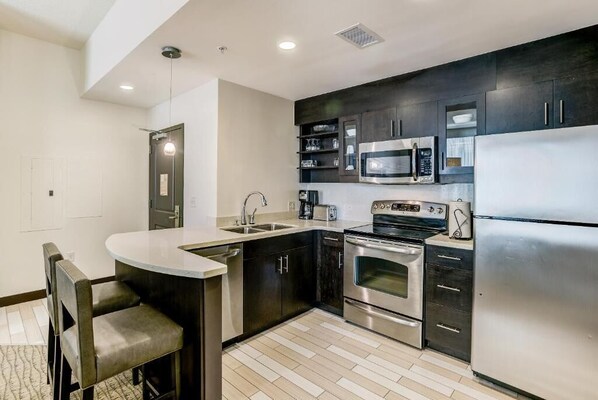 Microwave, coffee/tea maker