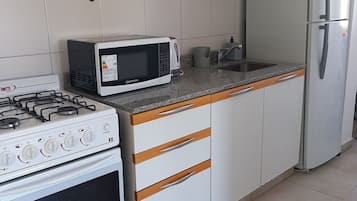 Premium Apartment | Private kitchen | Full-sized fridge, microwave, electric kettle, toaster