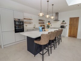 Fridge, dishwasher, electric kettle, toaster