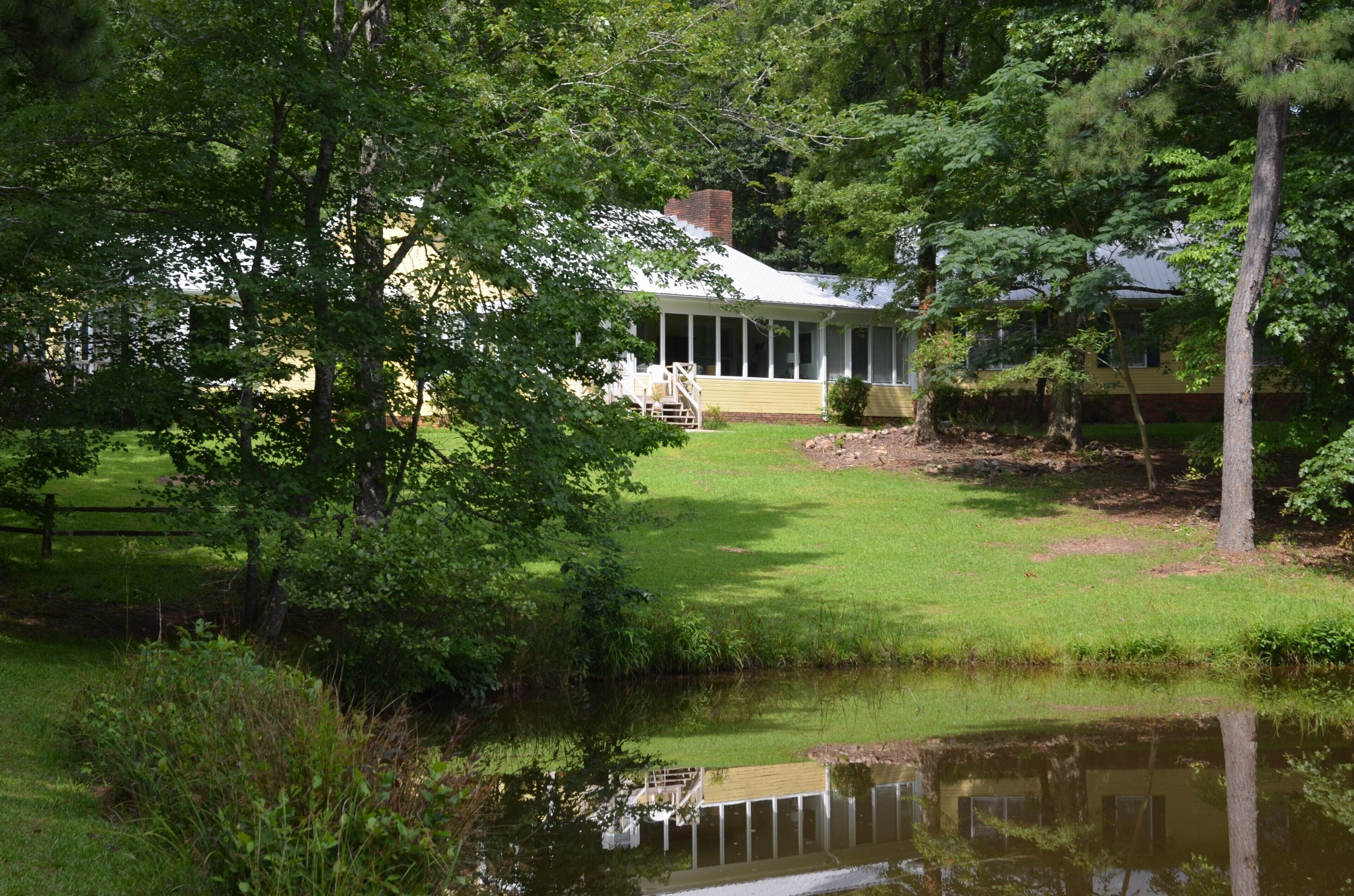 Private lake side house in the Woods.