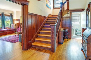 Interior Stairway | 1st Floor | Traditional Craftsman Home | Hardwood Floors