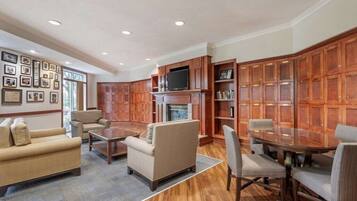 TV, video games, DVD player, video library
