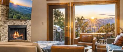 Smart-tv en een open haard