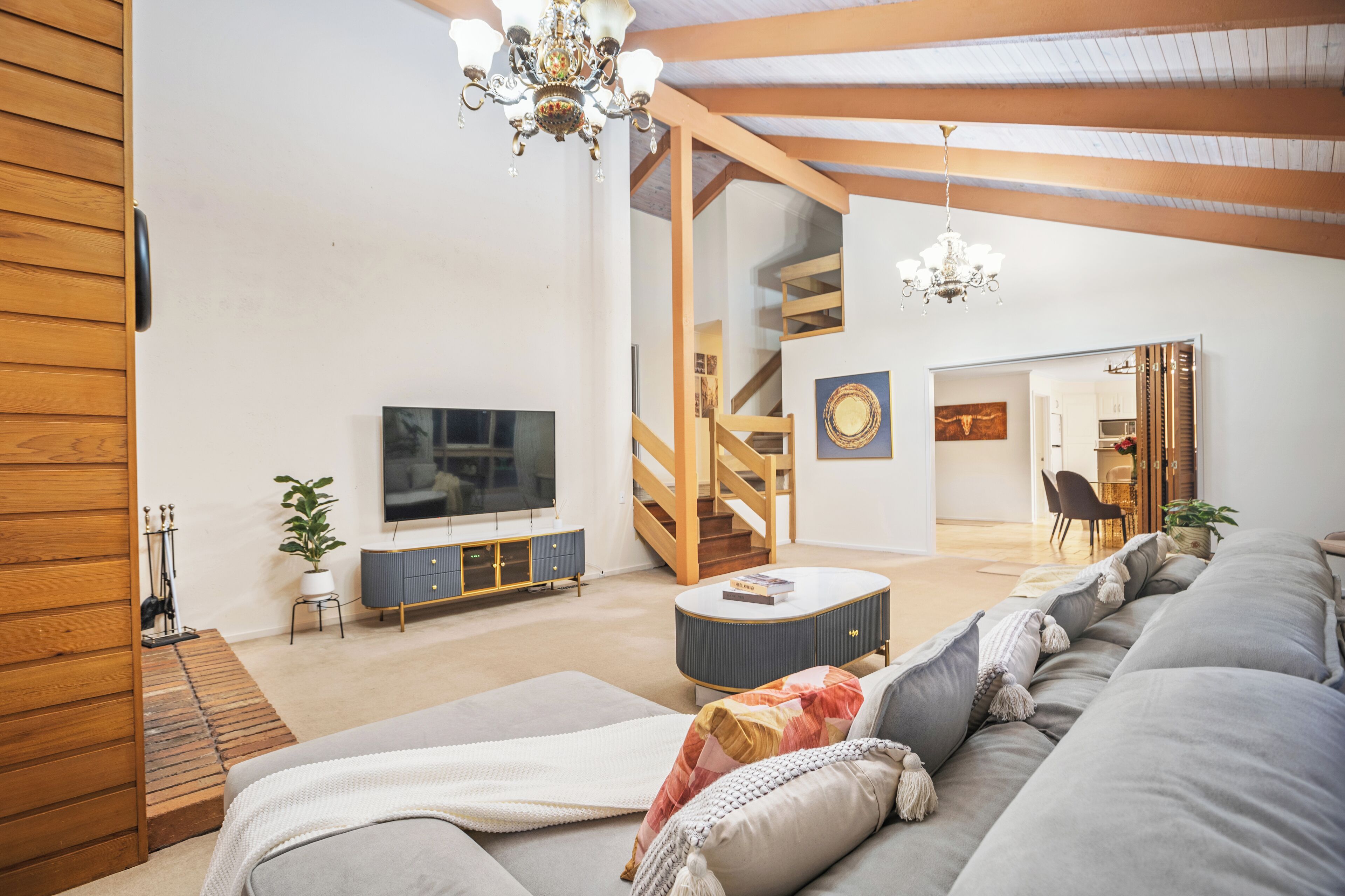 Family House | Living area | 65-inch TV with cable channels