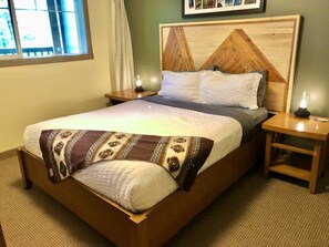 1 bedroom, desk, iron/ironing board, travel cot