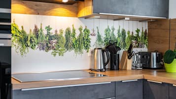 Kühlschrank, Mikrowelle, Ofen, Herdplatte