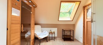 Studio « Tannenwipfel, 40 m² » avec vue sur la montagne, sauna infrarouge, jardin clos et Wi-Fi