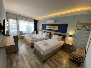 Minibar, in-room safe, desk, blackout curtains