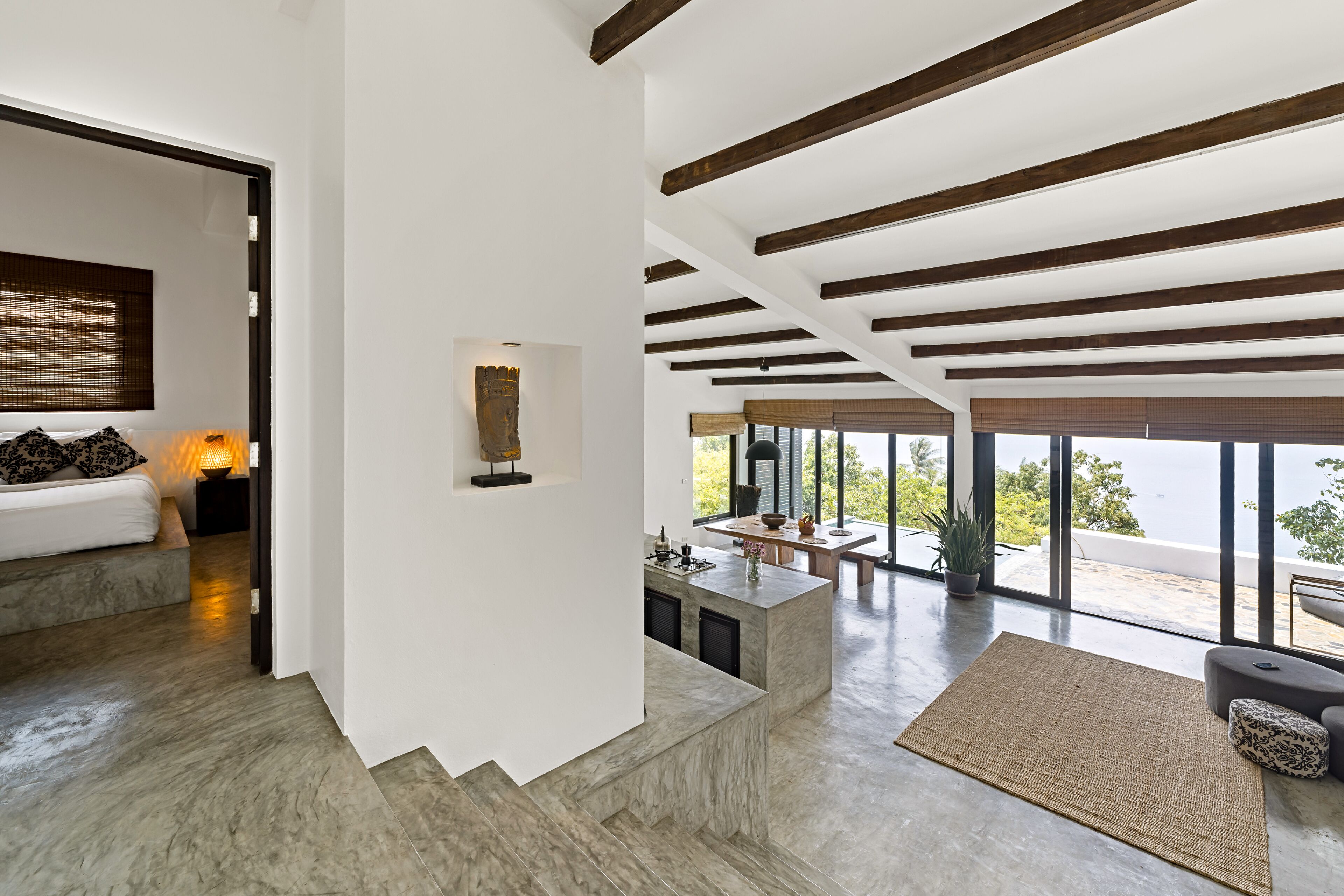 Deluxe Villa, 2 Bedrooms, Private Pool, Sea View | Living room | 40-inch LCD TV with digital channels, Netflix, streaming services