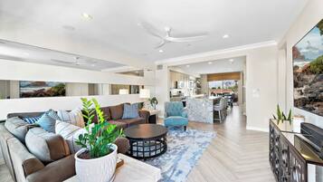 Smart-tv, eldstad och printers