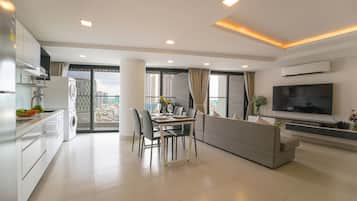 Duplex premium, 3 quartos | Área de estar