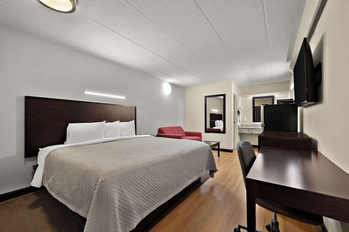 Chambre, 1 très grand lit, non-fumeurs (Efficiency) | Bureau, fer et planche à repasser, lit parapluie, Wi-Fi gratuit