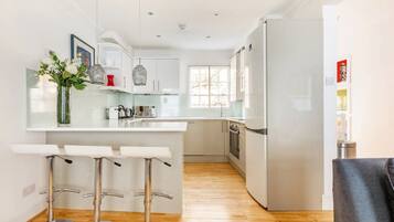Fridge, microwave, stovetop, dishwasher