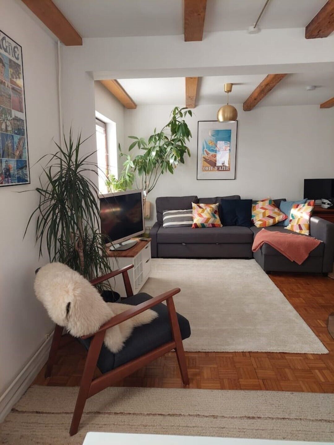 TV connectée, livres, chaîne hi-fi, écrans d'ordinateur