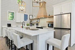 Fridge, microwave, oven, stovetop - Spacious Group Getaway w/ Game Room & Outdoor Fun (Broken Bow)