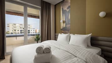 Ático de lujo, 3 habitaciones | 1 dormitorio y ropa de cama de alta calidad