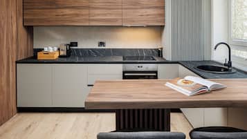 Studio | Private kitchen | Fridge, oven, stovetop, dishwasher