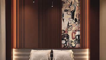 Luxury Penthouse, 2 Bedrooms | 1 bedroom, premium bedding, laptop workspace, blackout drapes