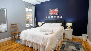 Desk, free WiFi, bed sheets