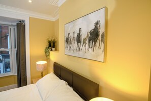 Desk, free WiFi, bed sheets