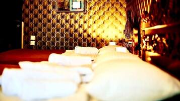 Family Quadruple Room, City View | Premium bedding, in-room safe, desk, laptop workspace