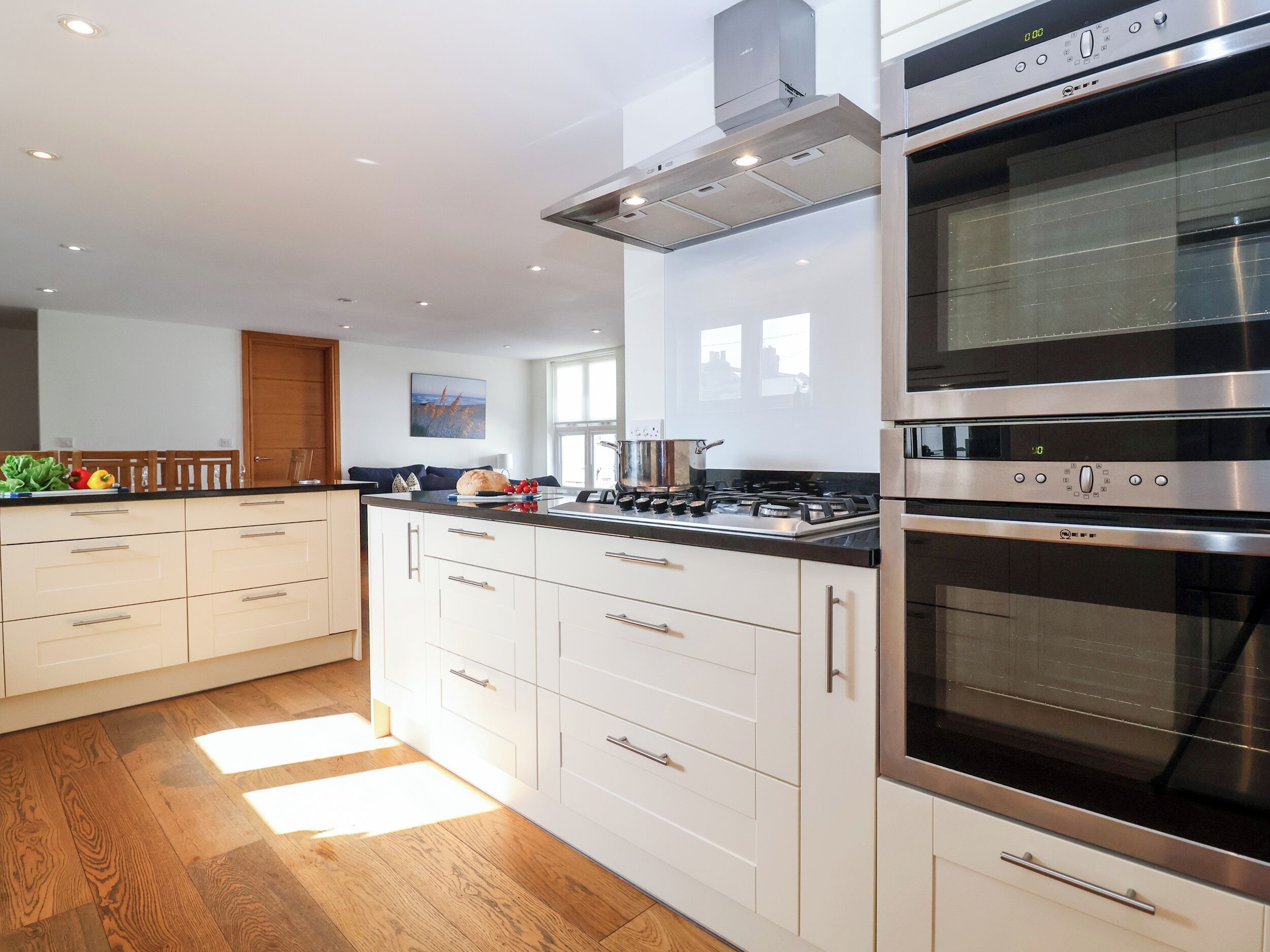 Fridge, dishwasher, electric kettle, toaster