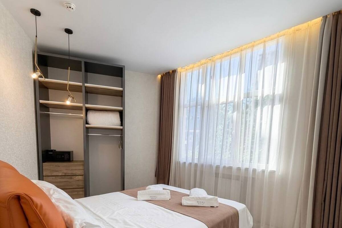 Comfort Apartment | Premium bedding, Select Comfort beds, laptop workspace