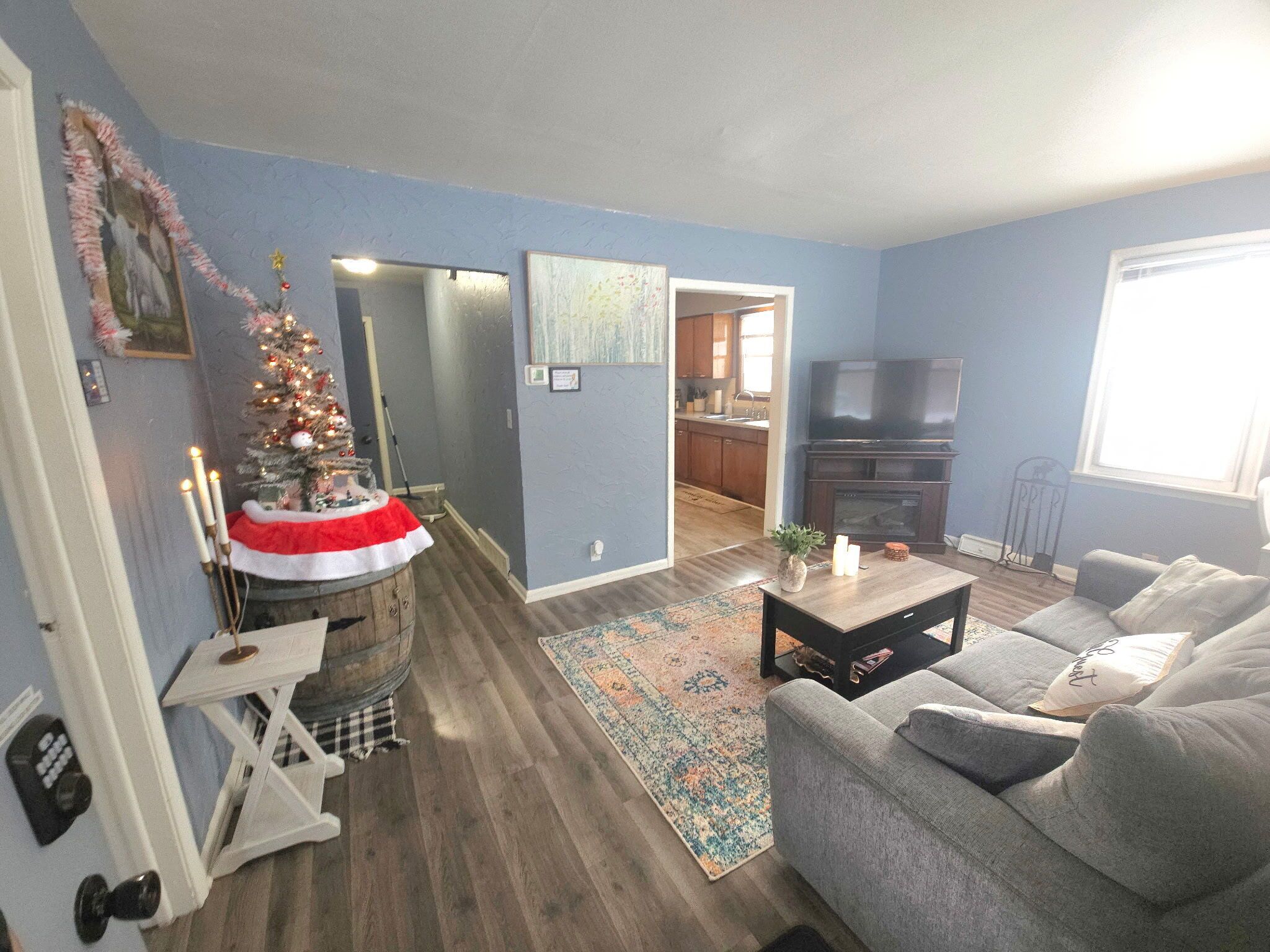 スマートテレビ、暖炉、DVD プレーヤー、書庫