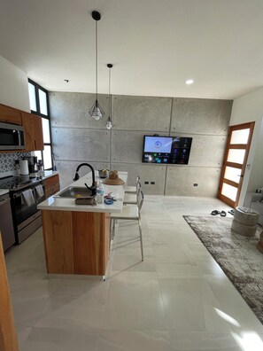 Kühlschrank, Mikrowelle, Ofen, Herdplatte