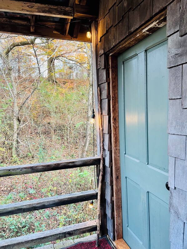 Exterior detail - Rustic Old Mill Tiny Home (Fountain Run)