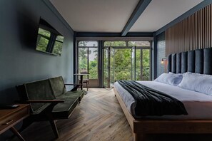 Caixa forta a l'habitació, cortines opaques i planxa i posts de planxar 