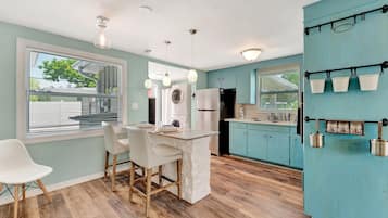 Individually decorated, individually furnished, desk, laptop workspace