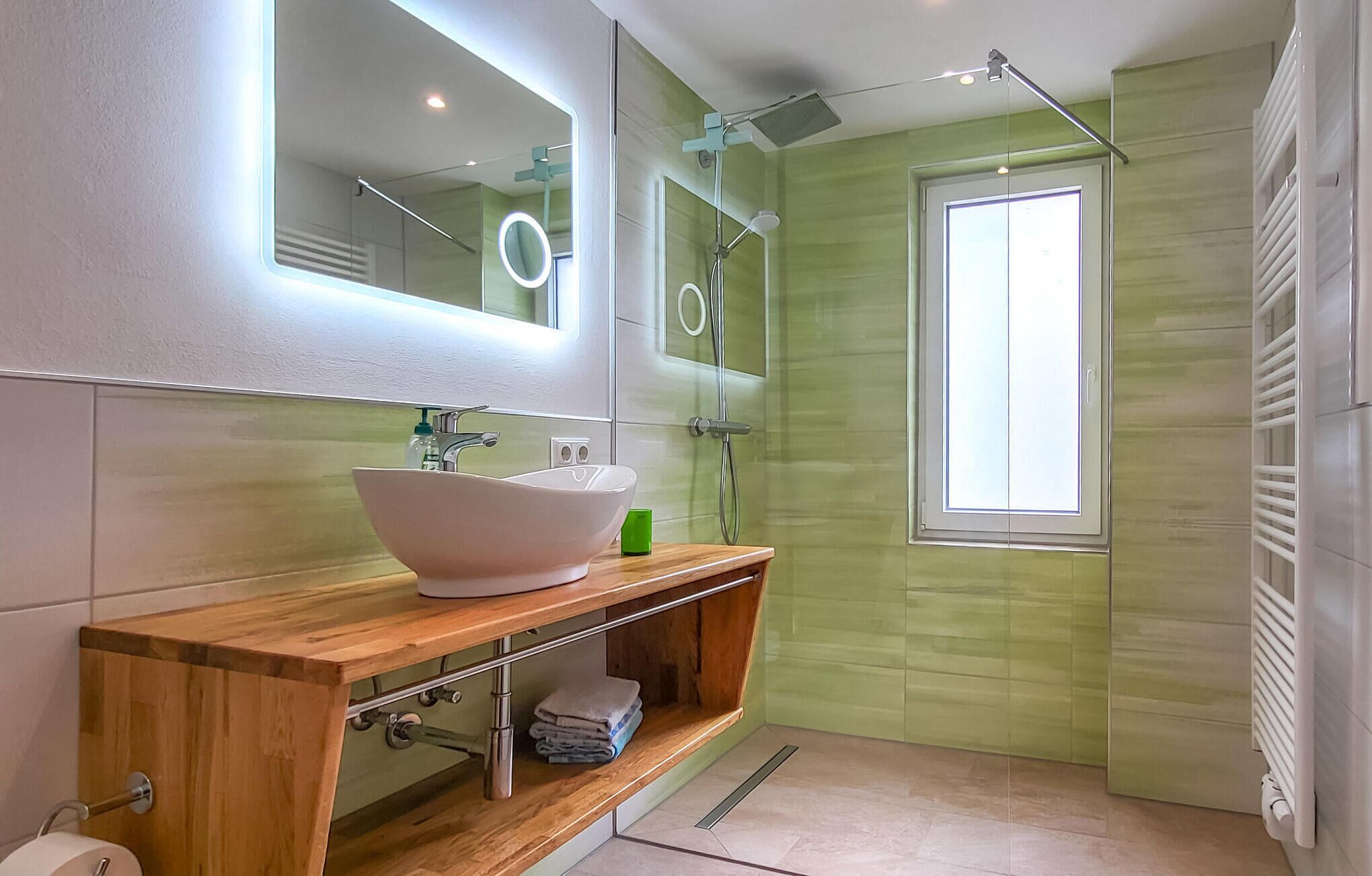 Shower, hair dryer