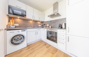 Fridge, microwave, stovetop, dishwasher