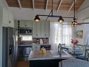 Fridge, microwave, oven, stovetop - Hidden Haven - 2 bedrooms with ensuite baths & living /dining and full kitchen.  (Venetian Road Settlement, Sailfish Lane)