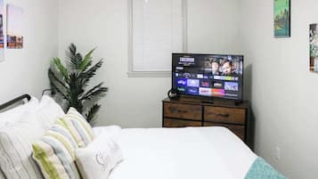 1 bedroom, iron/ironing board, travel crib, WiFi (free)
