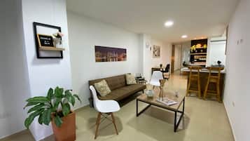 Standard Apartment, 1 Queen Bed with Sofa bed, Kitchen | Living area