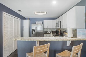 Fridge, microwave, oven, stovetop - Across from Beach | Large fenced yard with deck | 1-car Garage (New Smyrna Beach)