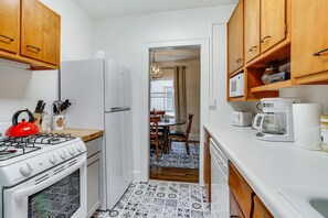 Fridge, microwave, stovetop, dishwasher - The Cooper, a charming Double Bungalow just Blocks  from  W River Parkway (Minneapolis)