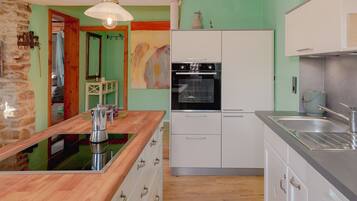 Fridge, oven, stovetop, dishwasher