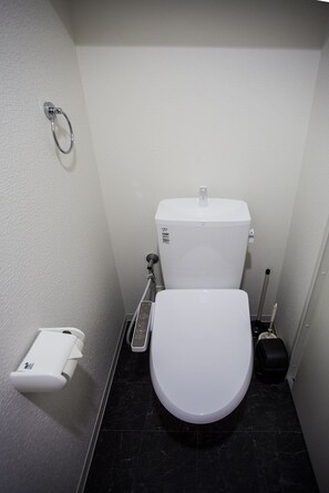 Hårtørrer, bidet, håndklæder, Shampoo