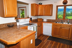 Fridge, microwave, oven, stovetop - Beautiful Lodge  - Amazing Views - BRAND NEW HOT TUB (Marble)