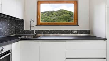 Fridge, oven, stovetop, dishwasher