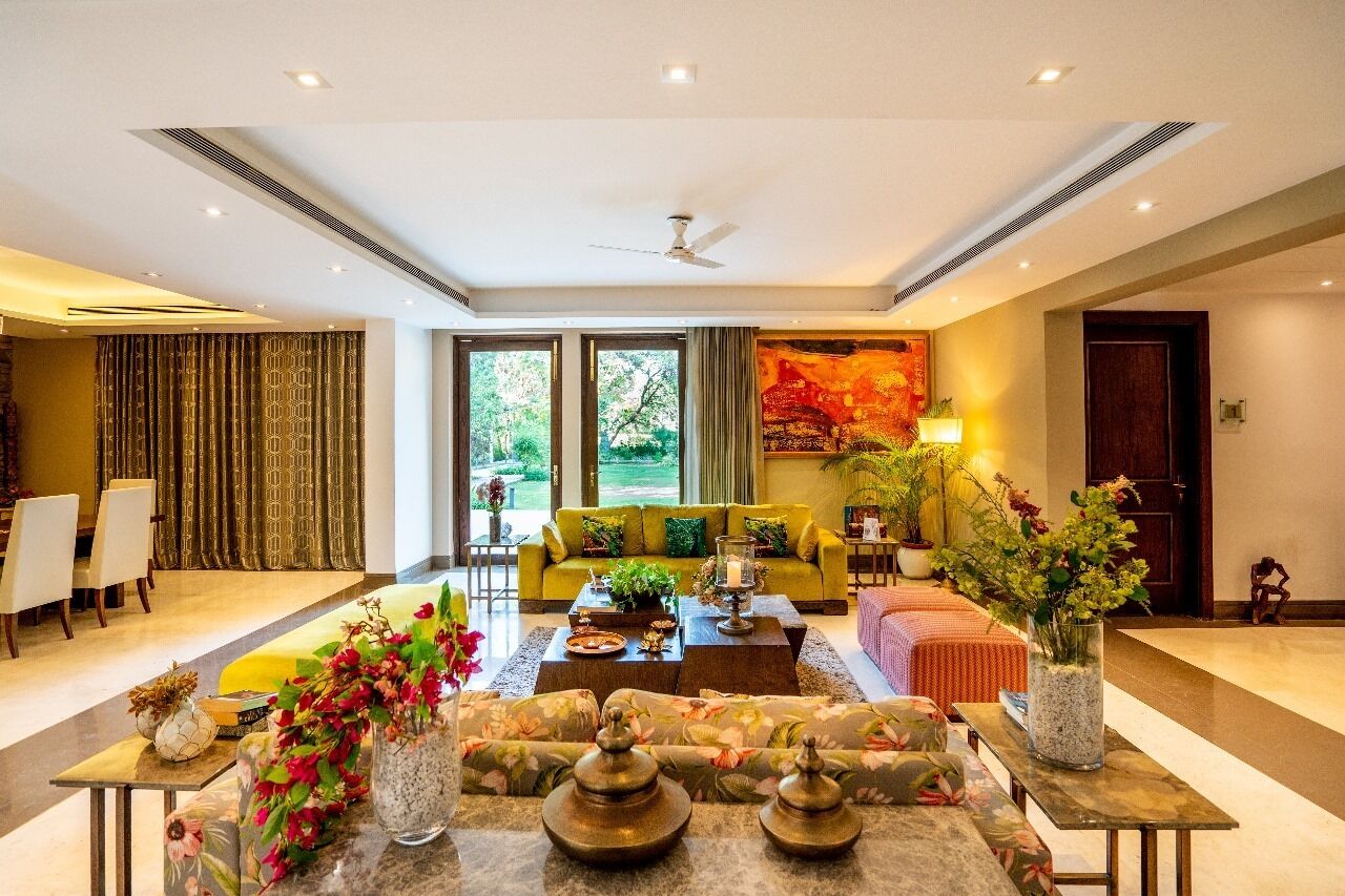 Karma Villas- 4 Bedrooms, Private Garden | Living area | 50-inch Smart TV with satellite channels, table football, ping pong