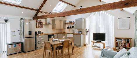 Televisio, kirjoja, työhuone