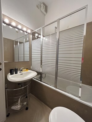 Ducha, secador de pelo, bidé y toallas