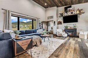 TV, fireplace, offices - 76 Ranch R&R - New Bungalow just east of Deadwood! (Sturgis)