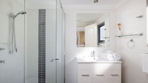 Bathtub, hair dryer, towels